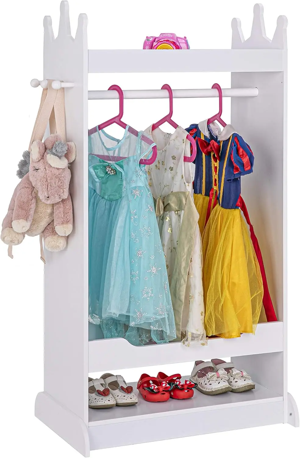 Kid’s See and Store Dress-up Center, Costume Closet for Kids, Open Hanging Armoire Closet, Pretend Storage Kids, Costume Dresser