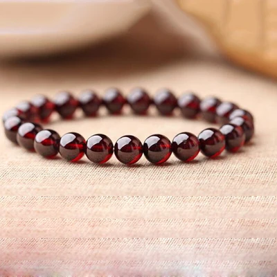 High-grade Natural Wine Red Garnet Bracelet Girls Students Single Women Bracelets Close To Full Pure Body Jewelry String