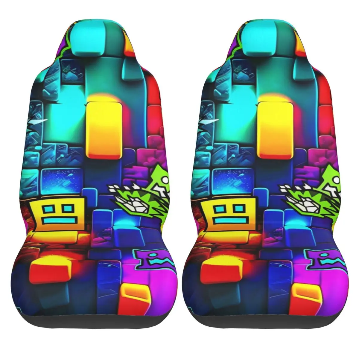

Высококачественные эластичные чехлы для автомобильных сидений Geometry Gaming Dashed из полиэстера, комплект из двух частей