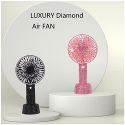 Luxury Diamond Air Blower Fan Lash Fan Dryer Mini Portable 3 Speeds Eyelash Fan Usb Charging Eyelashes Dryer Lashes Supplies