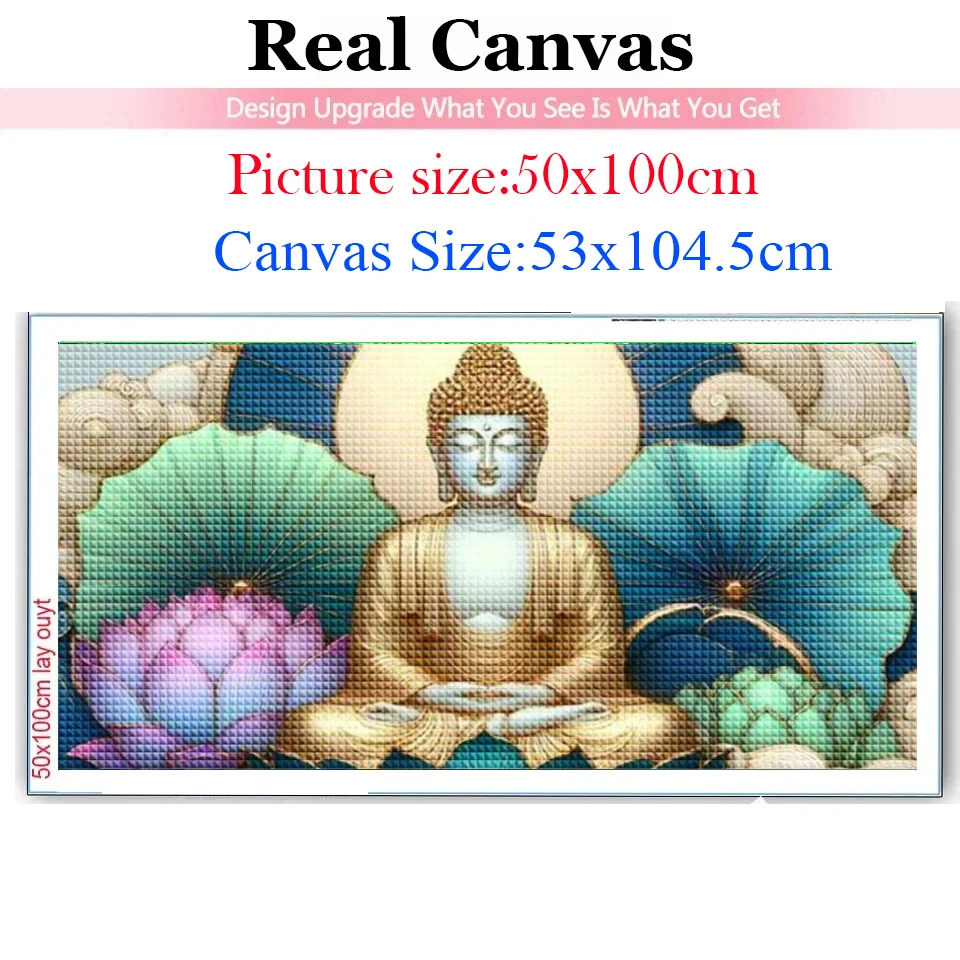 Lotus Flower Leaf Gold Buddha Diamond Painting New 5D Diy Jewelry Cross Stitch Full Square Round Diamond Mosaic Rhinestones