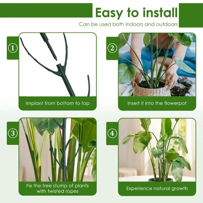1Set(10 Straight Poles+10 Curved Poles) Stackable Plastic Plant Support Stakes Climbing Vine Fixing Rod Bonsai Flower Support Ho