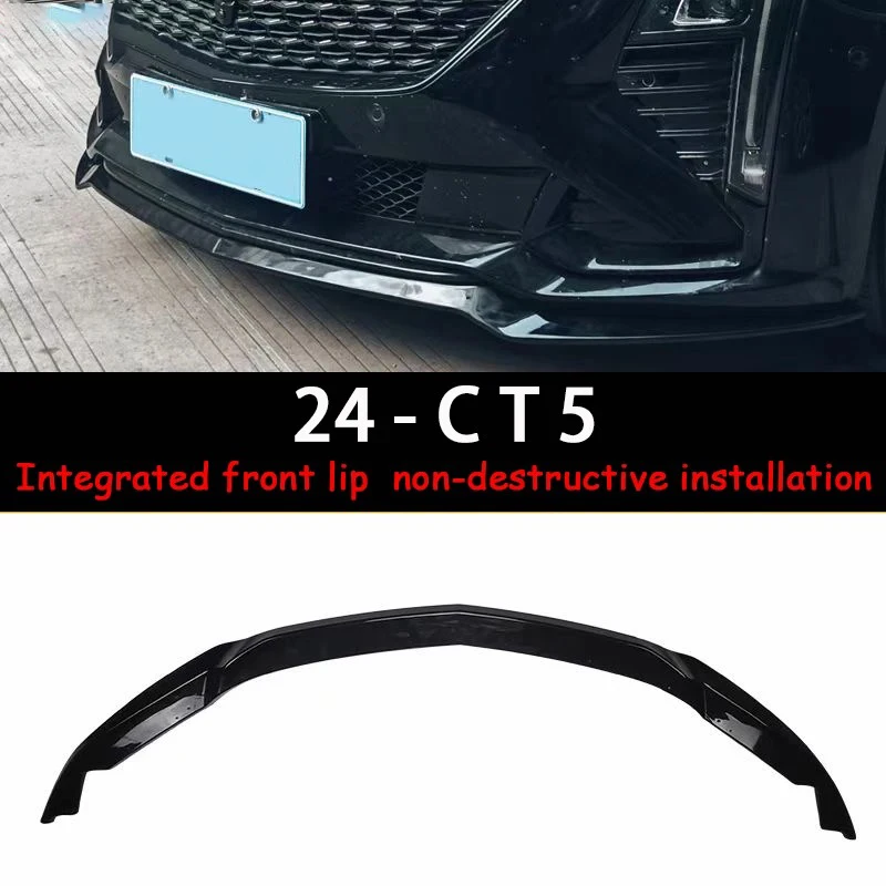 Suitable for Cadillac CT5 Front Shovel 24-26ct5v - Black Wing Front Lip Surrounding The Lower Lip of The Car's Front Bumper