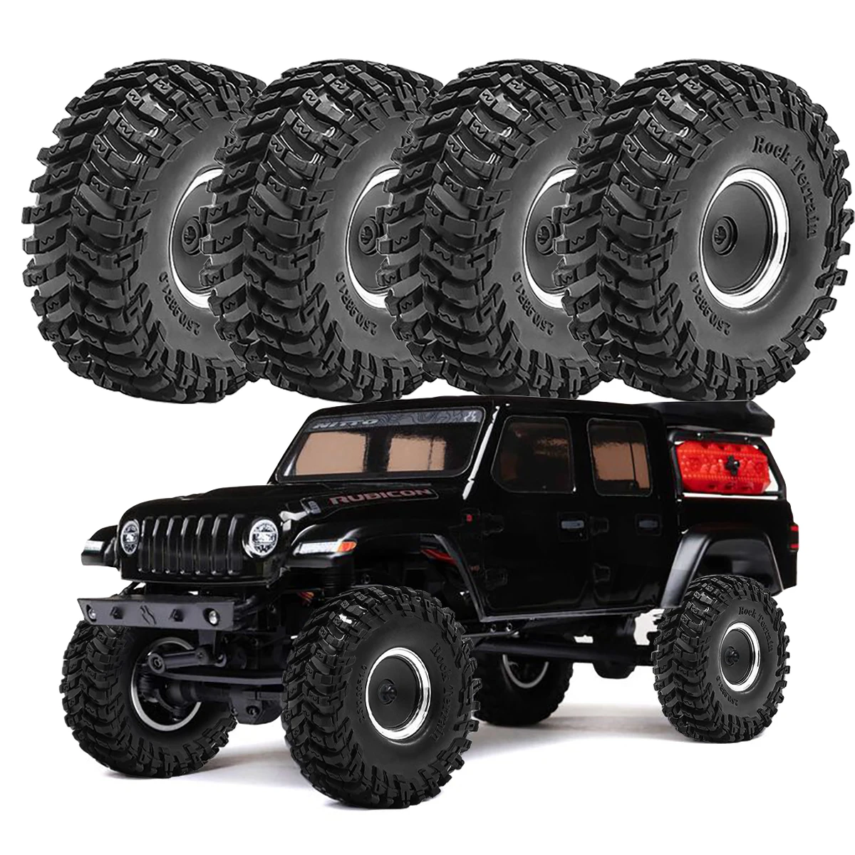 

4pcs 1.0 in Crawler Tire & Beadlock Wheel 63*24mm for 1/18 1/24 RC Crawler Car Axial SCX24 FMS FCX24 TRX4M