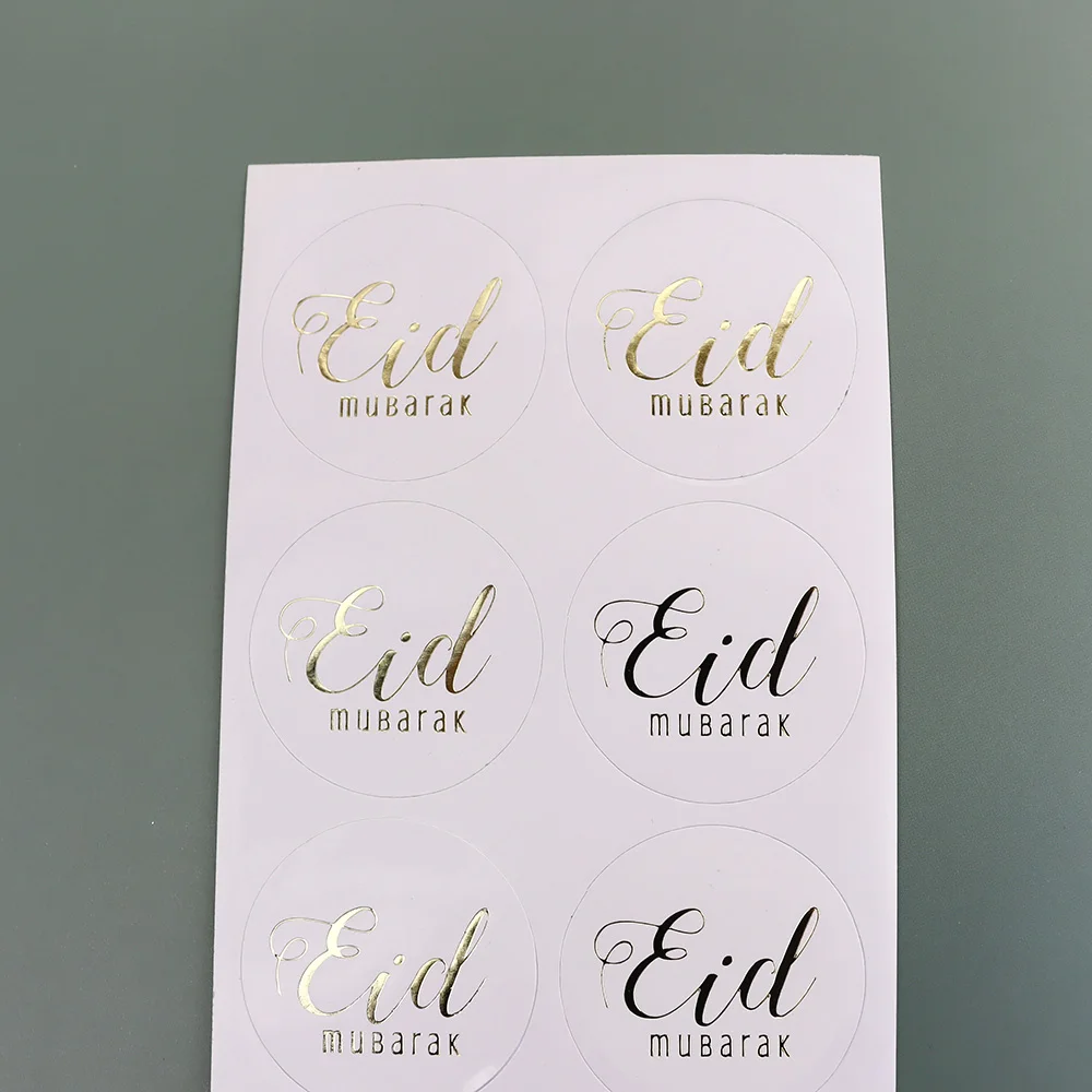 50pcs Gold Star Moon EID Mubarak Sealing Stickers Ramadan Mubarak Gift Lable Sticker Muslim Islamic Party Decor Packing Stickers