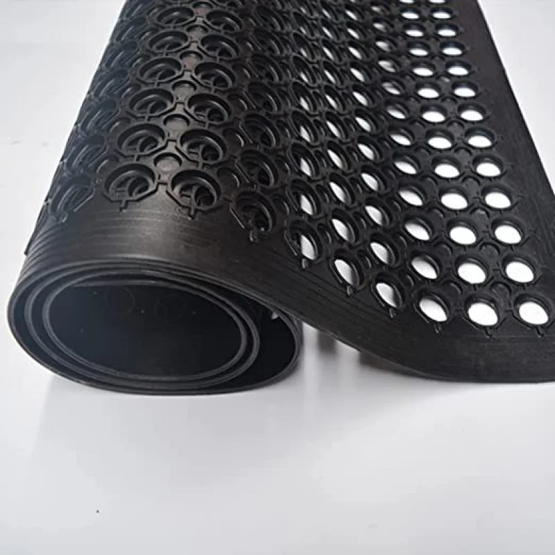 

Thick rubber anti-slip mat with holes for hotel restaurant kitchen