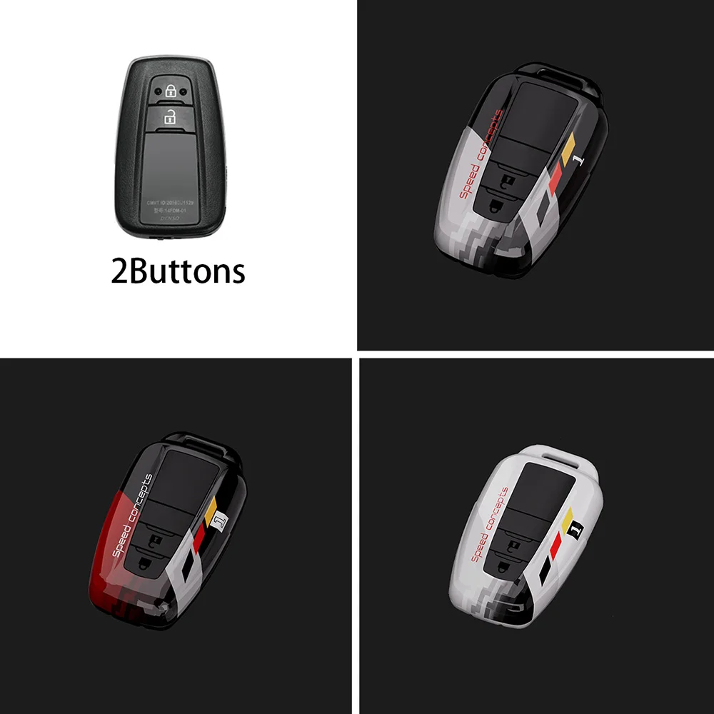 Car Key Fob Cover 360 Degree Protection Case For Toyota 2018-2021 Camry RAV4 Highlander Avalon C-HR Prius Corolla GT86 Smart Key