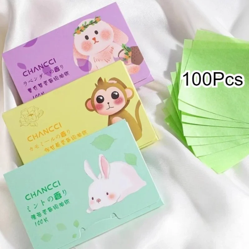 300Pcs Matcha Oil Absorbent Blotting Paper, Travel Size Facial Oil Control Sheets for Oily Skin, 2 Styles