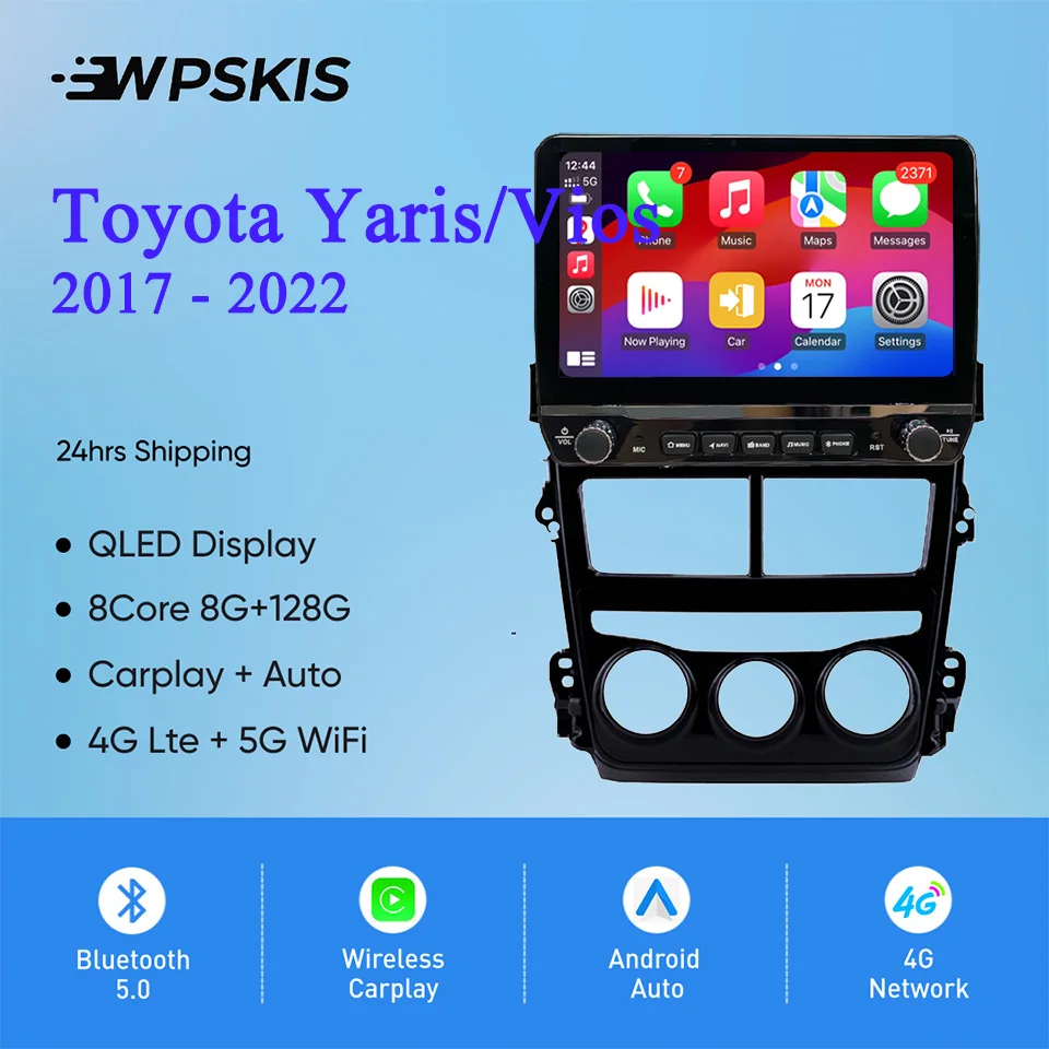 8G Ram Android14 Autoradio Video DVD Tablet para Toyota Yaris Vios 2017 - 2022 GPS DVD Video reproductor de música sistemas inteligentes para coche