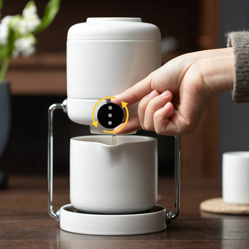 Automatic Tea Making Tool Lazy Man Kung Fu Tea Set Tea Pot Ceramic Constant Temperature Tea Cooking Office Small Set Tea Brewery