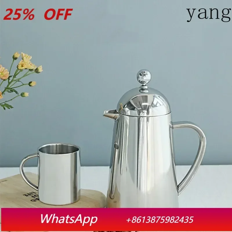 

Двухслойная кофеварка-френч-пресс из нержавеющей стали 304, чайник для дома, кофейник, прибор для взбивания молока.