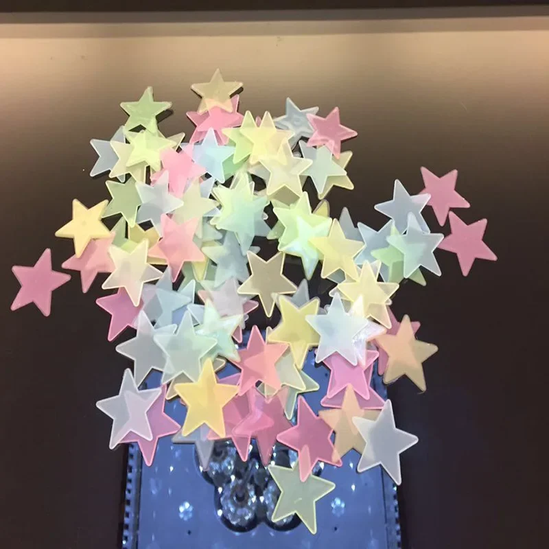 50 pcs Luminous Fluorescent Wall Stickers 3D Stars Glow In The Dark Wall Stickers For Kids Baby Room Bedroom Ceiling Home Decor image 5