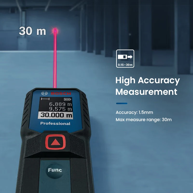 Imagem -06 - Bosch Glm3023 Rangefinder Laser Infravermelho Medição de Fita Digital Multiúso Régua Digital Vermelha de Visualização de Alta Precisão