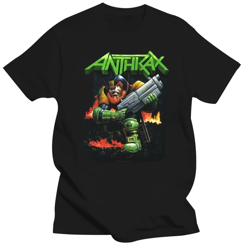 Anthrax Irish Judge Dredd Black T Shirt New Band Merch Loose Size Top Tee Shirt