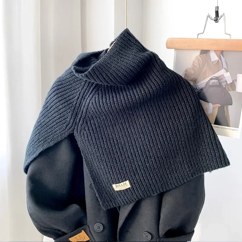 Solid Knitted Women Winter Ring Scarf Design Fashion Soft Keep Warm Neckerchief Korean Style Woolen Yarn Collar Scarves Muffler