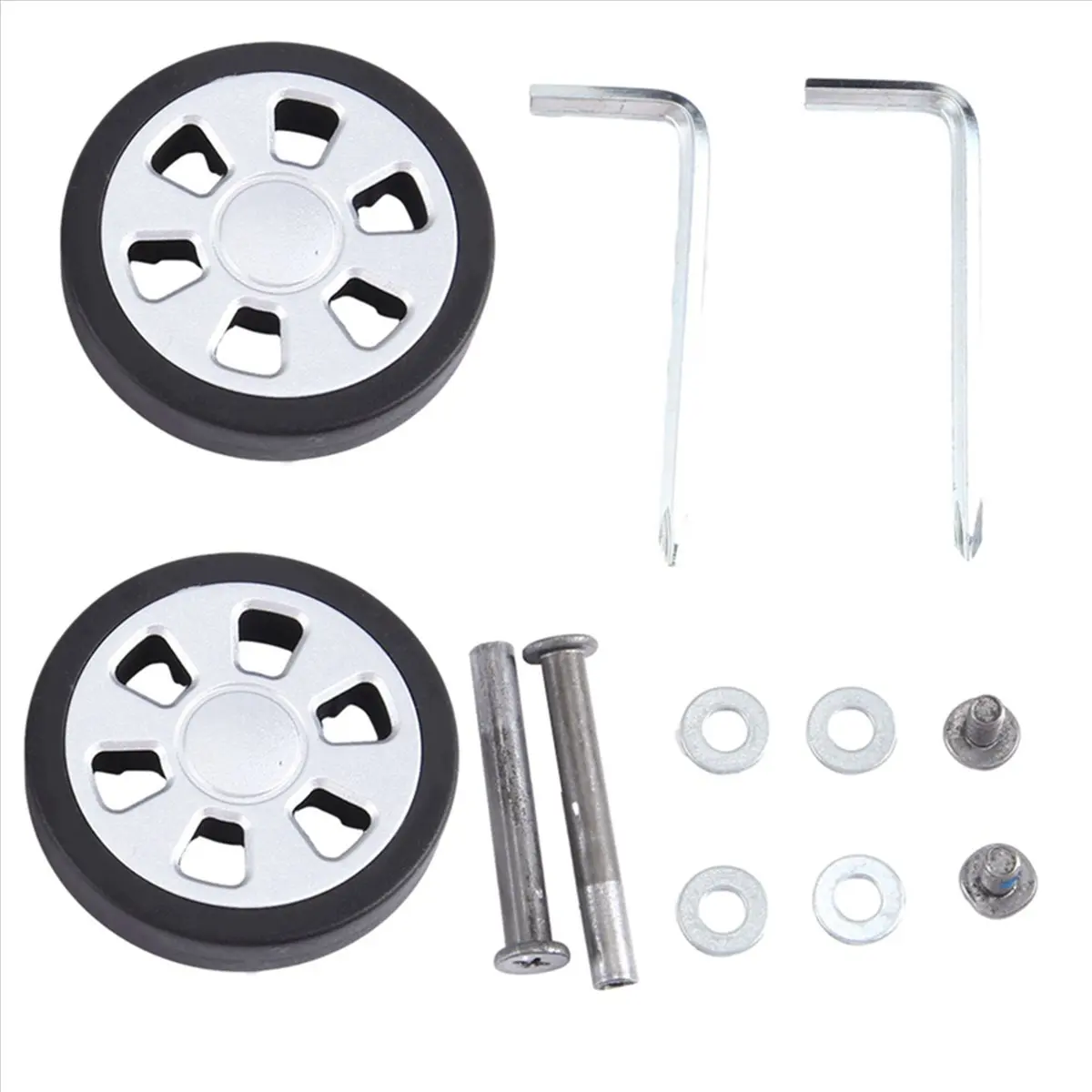 ABQR 60X13mm مجموعة من 2 عجلات بديلة لحقيبة الأمتعة، مجموعات إصلاح محامل عجلات دوارة من البولي يوريثان