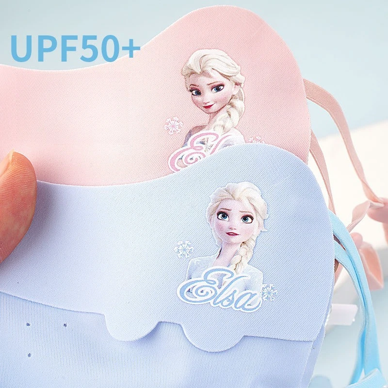 Miniso Disney Girls Summer Ice Silk Sunscreen Mask Breathable Thin UV Anti-Ultraviolet Children's Sunscreen Mask UPF50+