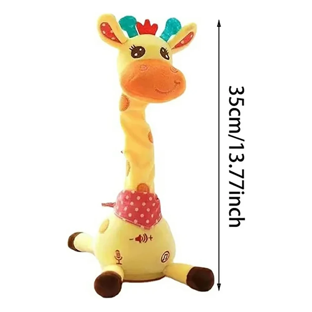 기린 플러시 컴패니언 봉제 장난감은 아기를위한 WAGGY 전자 뮤지컬 매력 장난감을 노래 할 수 있습니다. 유아 성장 깨달음