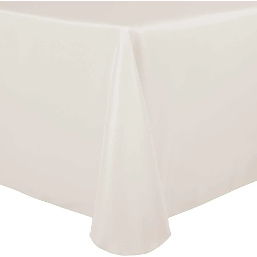 

2 Pack- 108 x 108-Inch Square Polyester Linen Tablecloth with Rounded Corners, Oyster