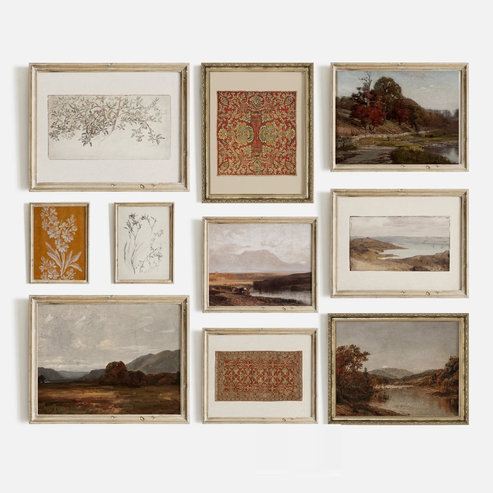 Póster e impresiones de arte de pared Retro, conjunto de imágenes de pared de pintura en lienzo de galería de otoño, decoración Vintage de tono cálido para el hogar