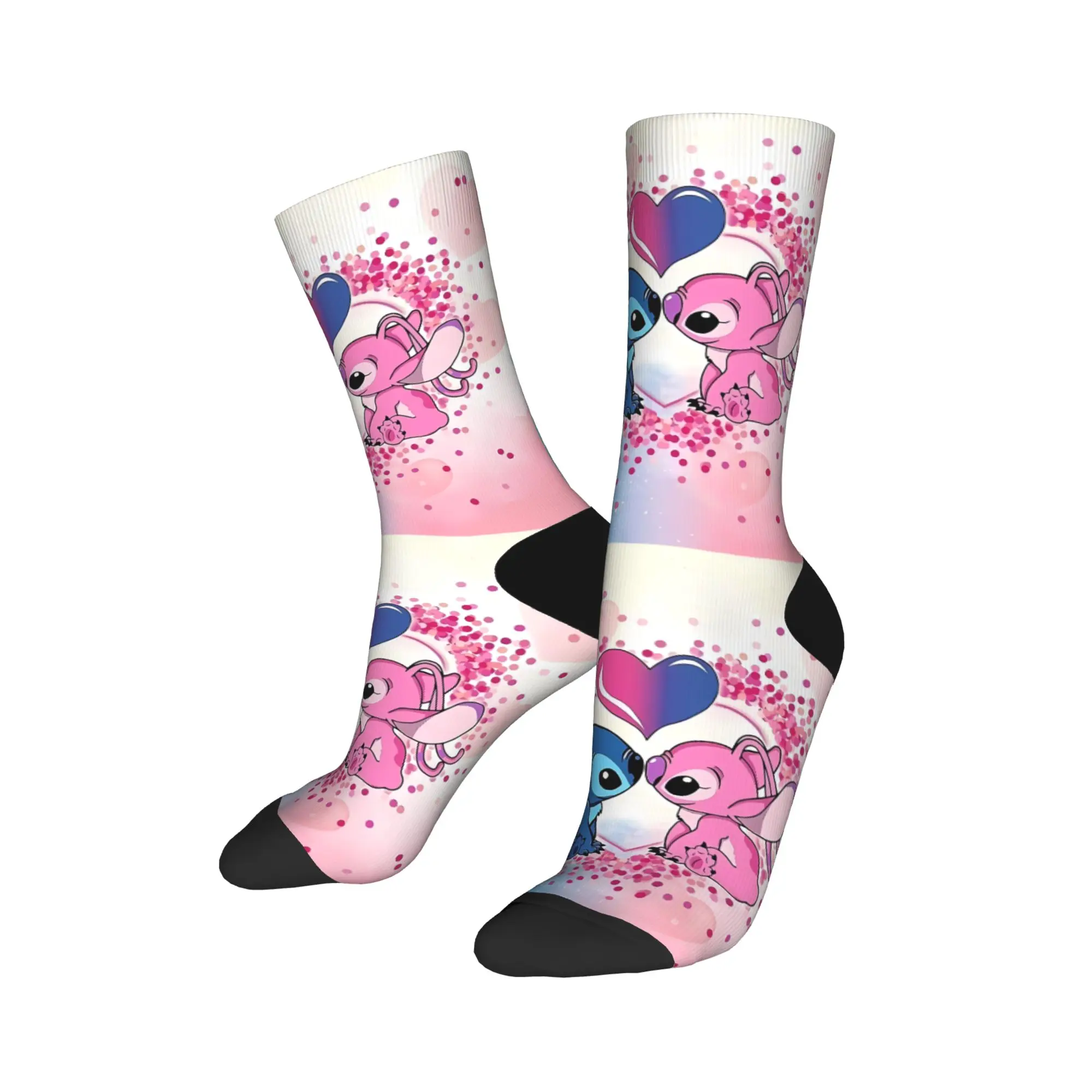 Stitch Stockings Couple  Socks Soft Breathable Elegant Socks Autumn Running Sports Non Skid Graphic Socks Gift