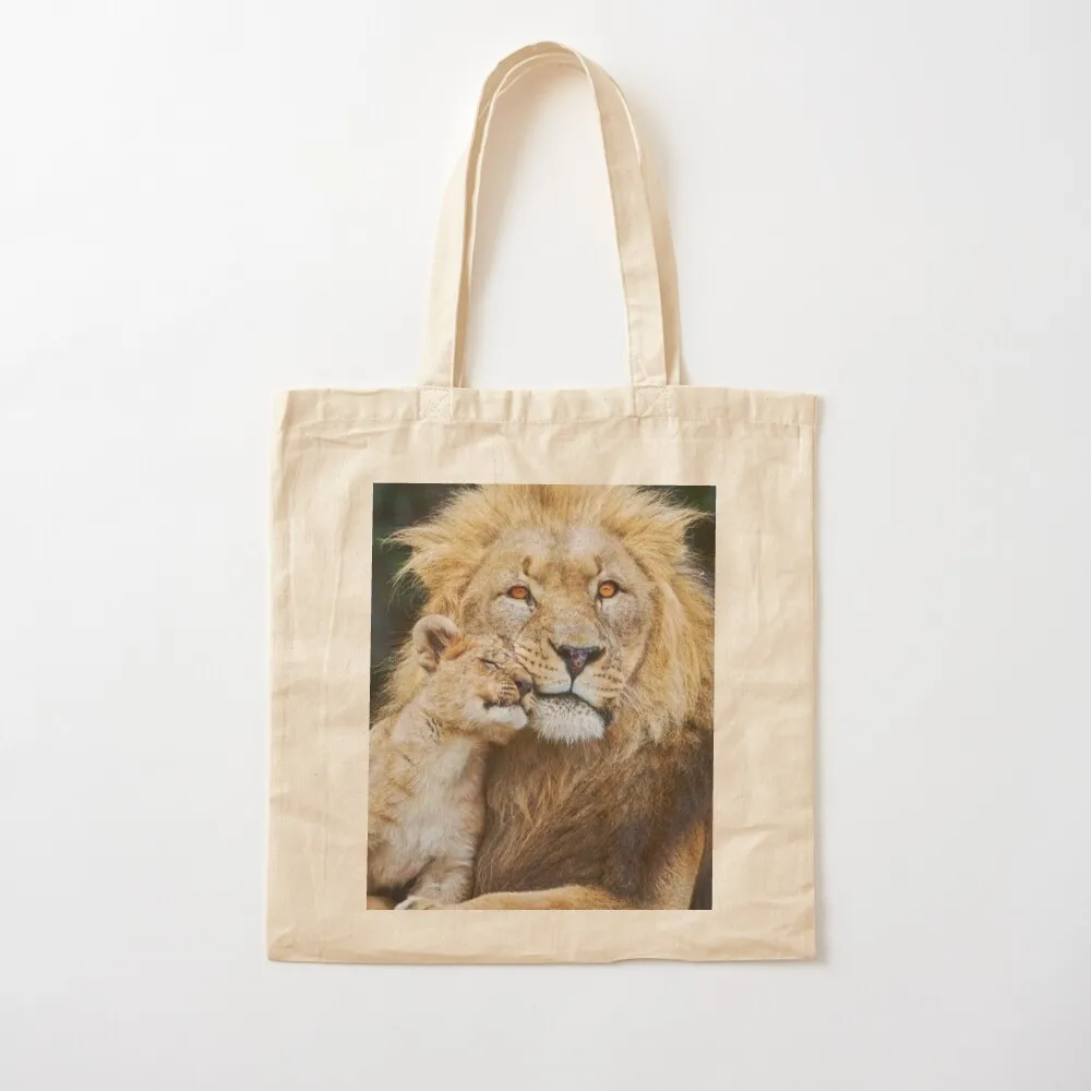 

Daddy Lion and His Cub Tote Bag personalized tote bag Shopper handbag