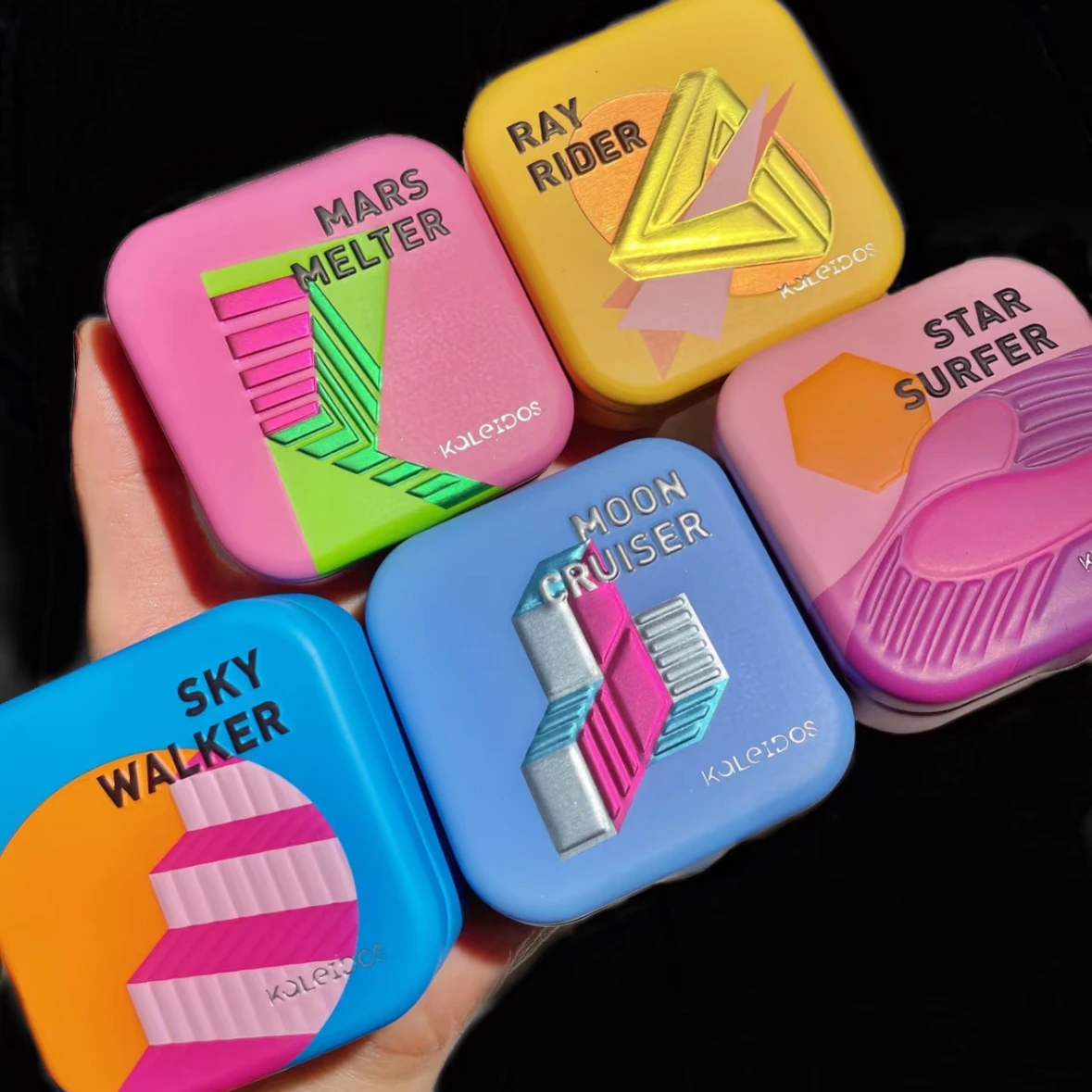 Kaleidos Space Age Chameleon Diamond Highlighter & Eyeshadow Palette Luminous Shimmer Face Makeup