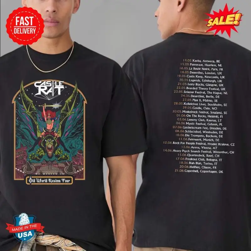 Castle Rat Band Old World Realms Tour 2025 In Europe And UK Dates List T-Shirt