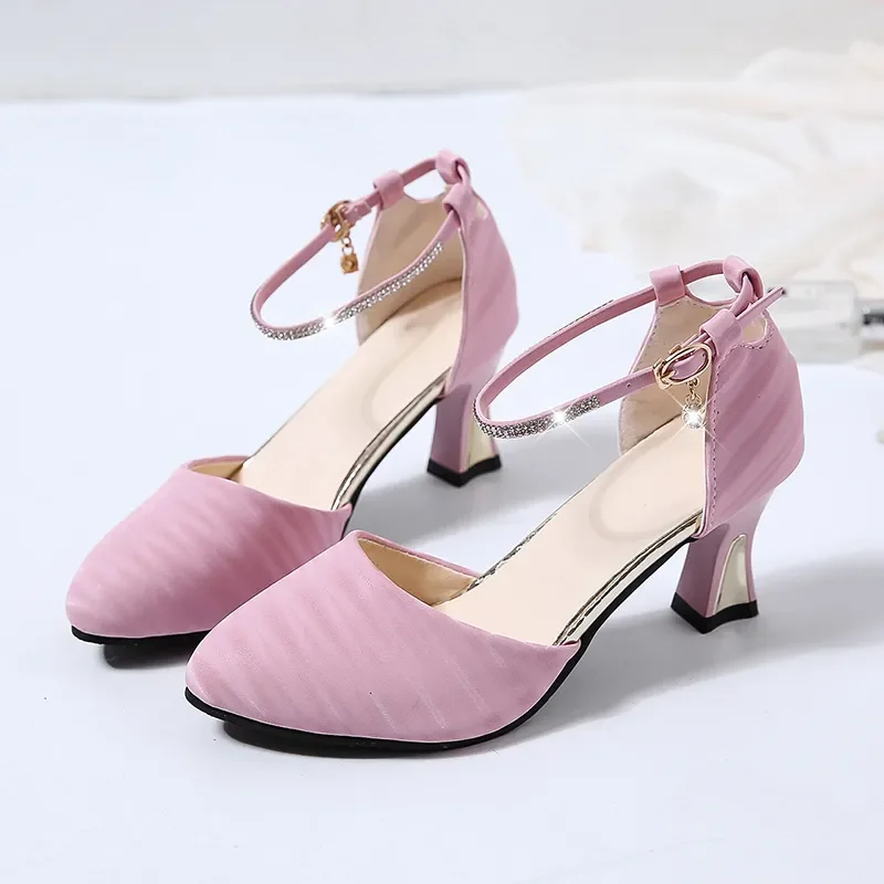 Zapatos De Mujer Women Sweet Light Weight White Stiletto Heel Shoes for Sexy Party Lady Fashion Pink Comfort Wedding Shoes B31