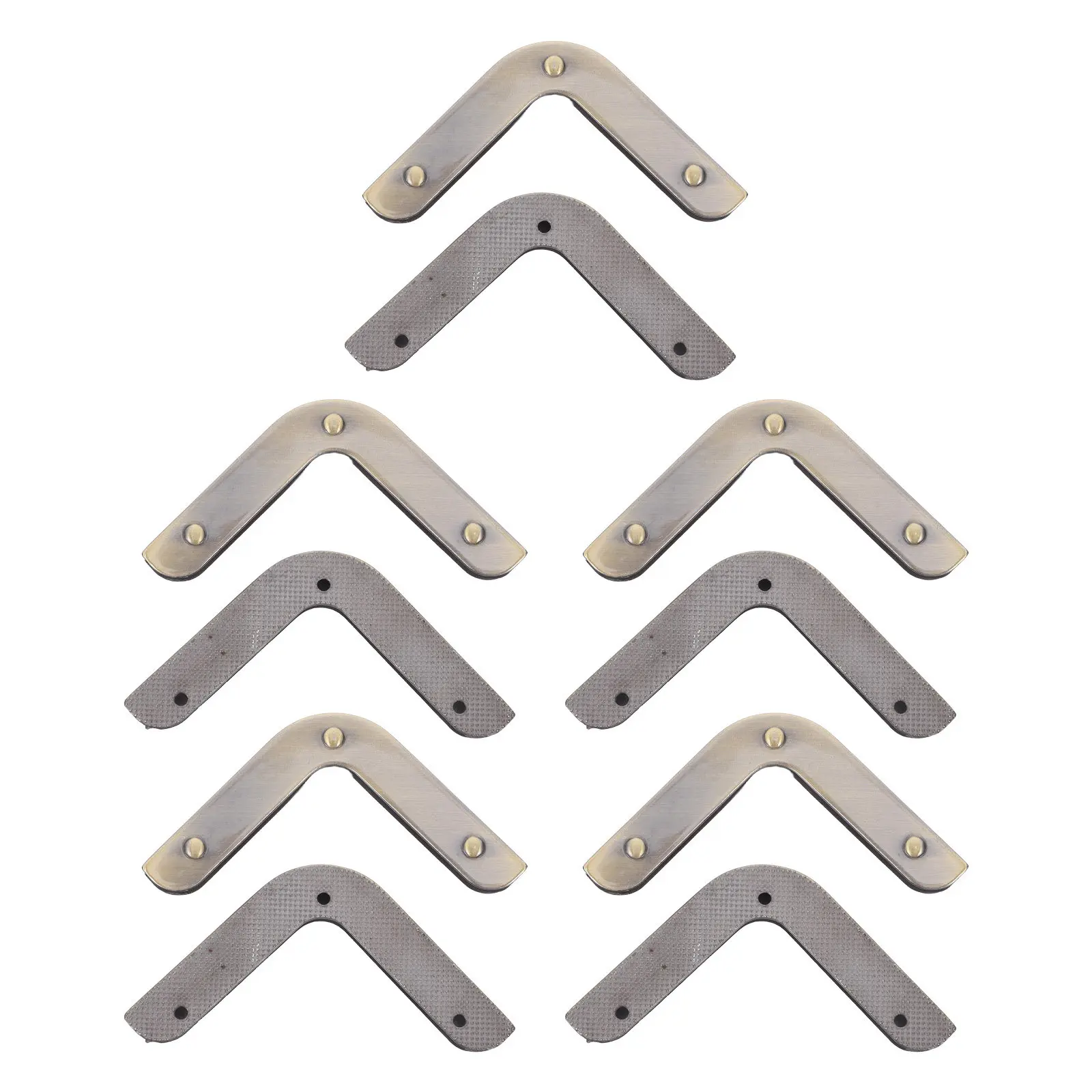 10Pcs Hollow Bronze Metal Bag Corner Protector Decorative Clips with Screws for Repair Handbag Purse Making