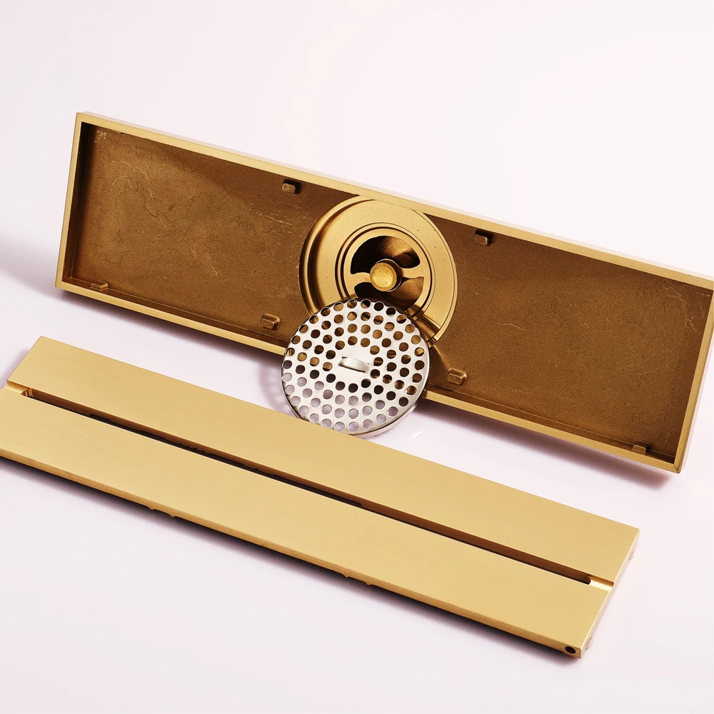 

Gold Floor Drain Removable Cover Bath Shower Drain Kitchen Shower Drains