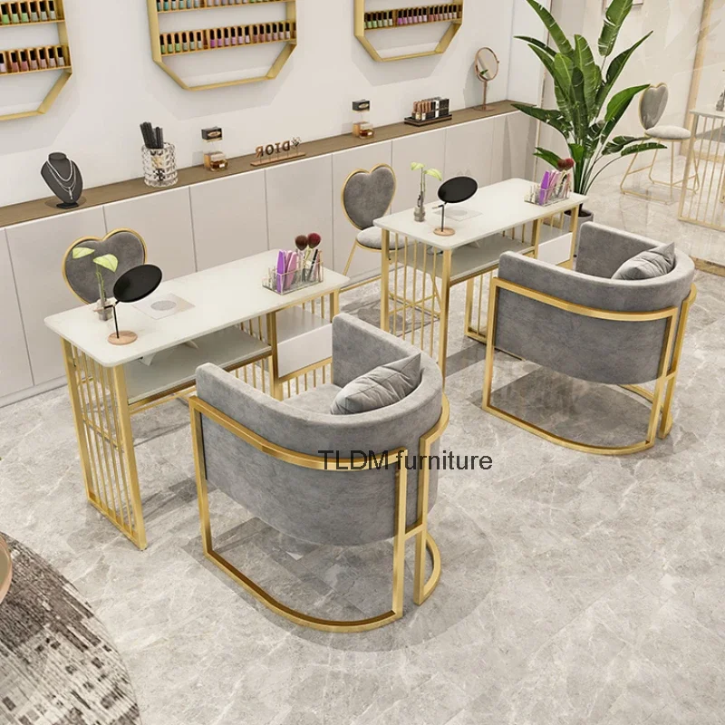 

Nordic Luxury Nail Table Modern Specialty Exit Design Manicure Table Simple Salon Mesinha De Manicure Furniture HD50ZJ