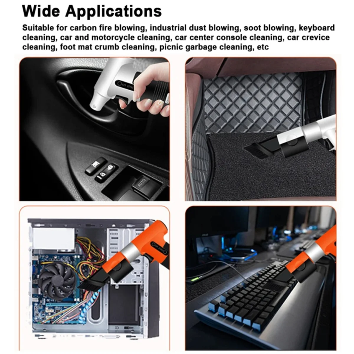 A35T-Brushless Motor Jet Fan 120,000RPM Turbofan High Power Dust Blower Compressed Air Duster Keyboard Cleaning Tool Yellow