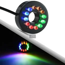 12-LED Red Green Blue Yellow Colorful Submersible Fountain Ring LED Light