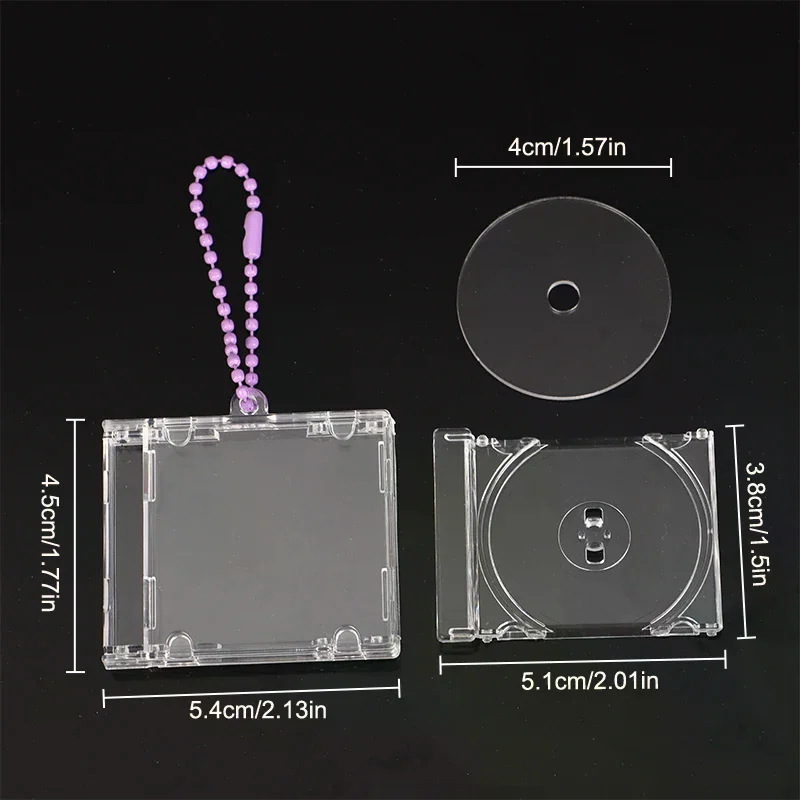 /HTF/Album Mini CD Case Keychain CD Player Keyring Peripheral Commemorative Album Key Holder For DIY Backpack Pendant Blank view 5