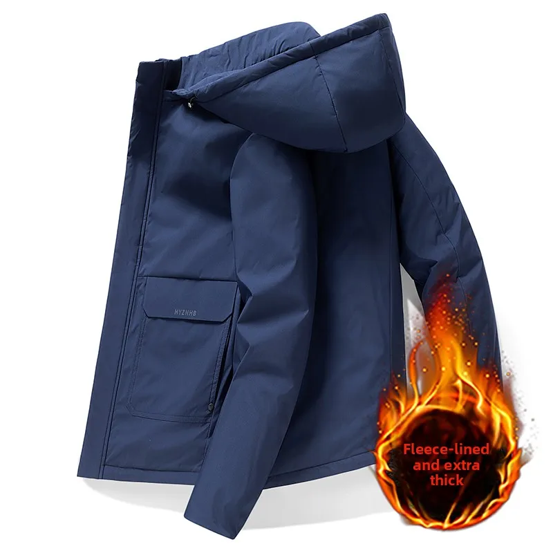 

Зимняя утолщенная теплая хлопковая куртка 2025 года, мужская свободная повседневная хлопковая куртка с капюшоном, мужская ветрозащитная куртка, мужская одежда, куртки