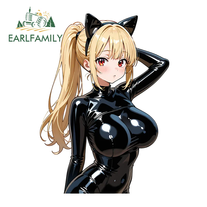 

EARLFAMILY Sexy Anime Girl Motorcycle Stickers Big Breast Fahionbale Decals Occlusion Scratch Scratch-Proof PVC Graffiti Sticker