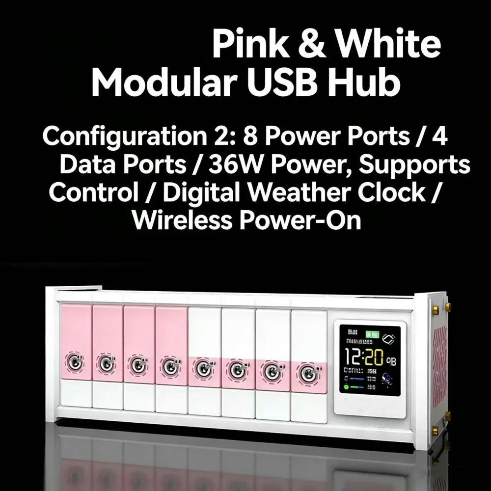 Blockized USB Power Strip with Independent Switch Multi-Port Desktop Organizer Hub Expansion Dock for Boyfriend Gift