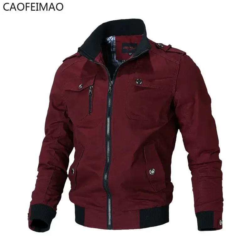 Bomber Jacket Men Fashion Casual Windbreaker Jacket Coat Men 2023 Spring Autumn New Hot Outwear Stand Slim Military Jacket Mens