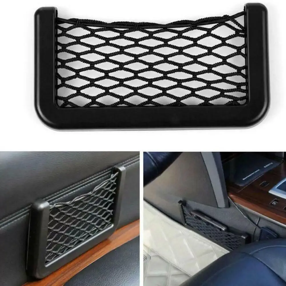 1PC Auto Seat Side Interior Back Sundries Pocket Mesh Storage Bag Phone Net Pocket Holder Car Storage Bag Elastic Flexible Nets