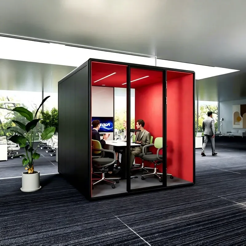 Professional Soundproof Room for Conference Office Recording Studio 6 Person Soundproof Cabin Booth