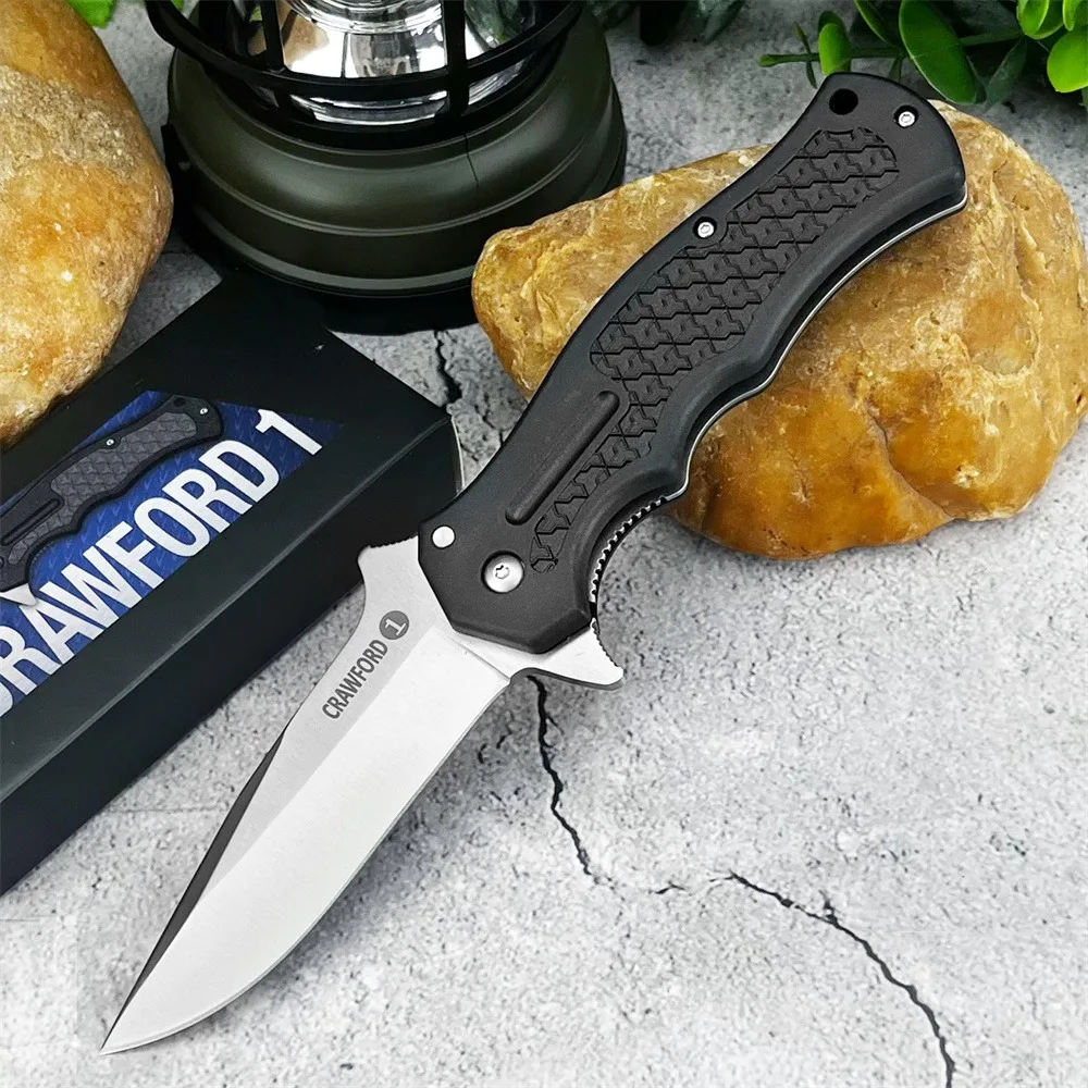 

20MWCB Crawford Model 1 Flipper Pocket Folding Knife 440C Blade Nylon Fiber Handle EDC Outdoor Camping Hunting Cutting Tools