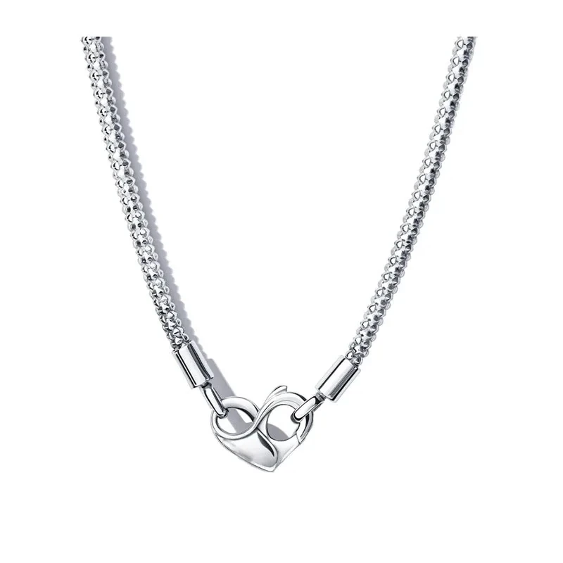 New 100% S925 Sterling Silver Classic Eternal Love Snake Women's Logo Beaded Necklace Fashion DIY Charm Aretes Jewelry