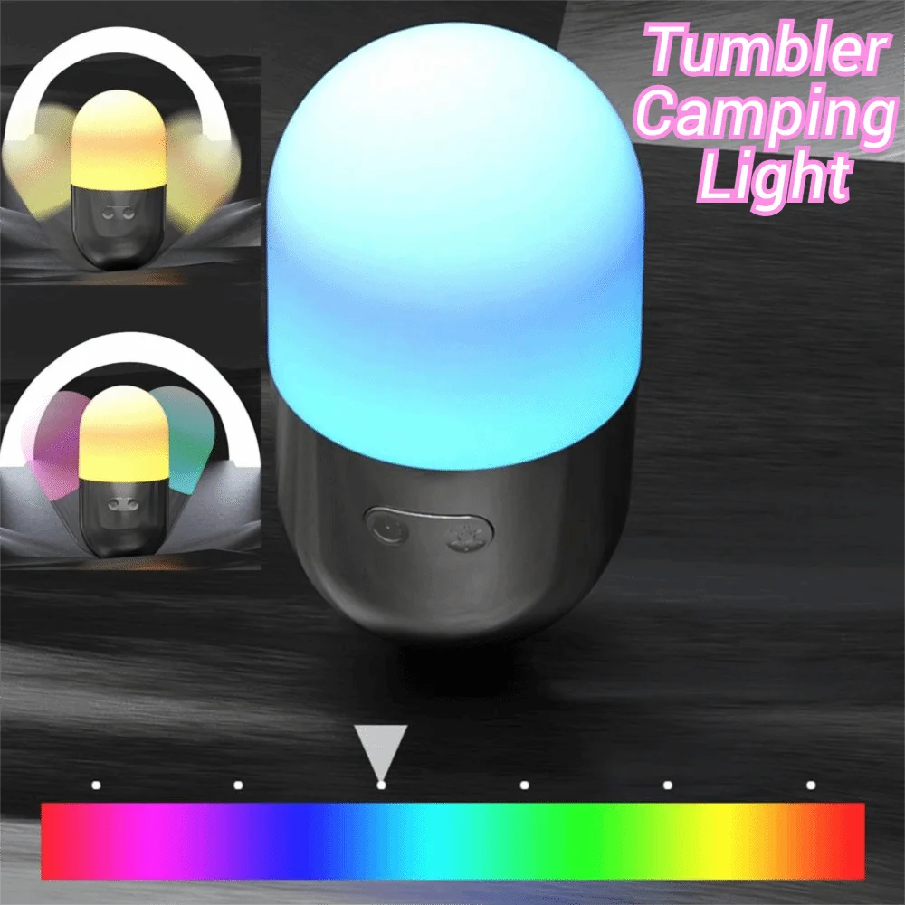 

Ultra Long Endurance Tumbler Camping Light Bright Lighting 2 Brightness Levels Portable Night Light Adjustable Waterproof