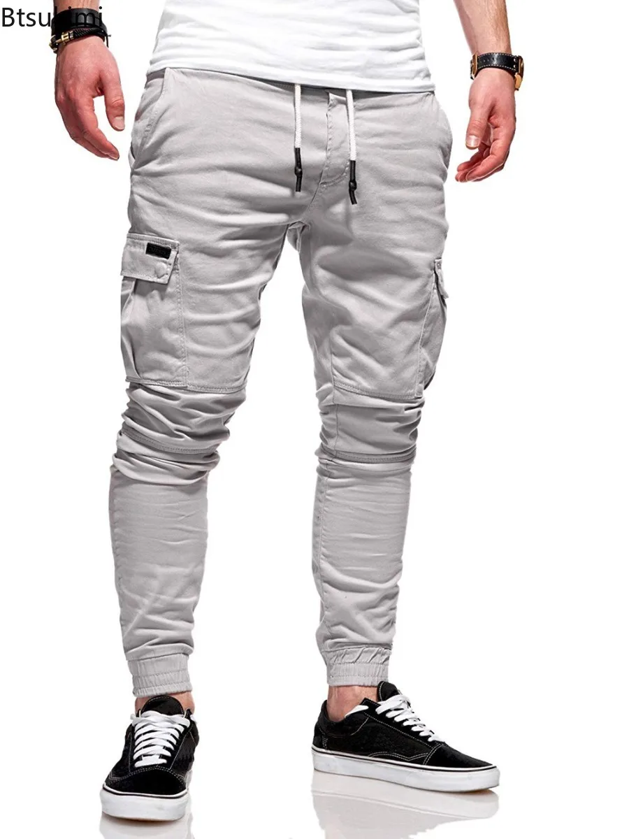 

New Fashion Men's Outdoor Sports Joggers Pants Spring Autumn Multi Pockets Men Windproof Cargo Pants Casual Loose Men Sweatpants