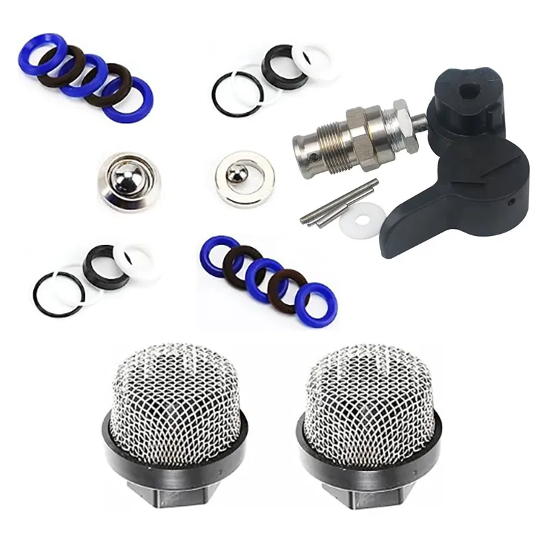 

244194 235014 Spray Valve Drain Valve Set &246385 Hose Inlet Strainer Filter for 390 395 490 495 595 Pump Repair Packing Kit