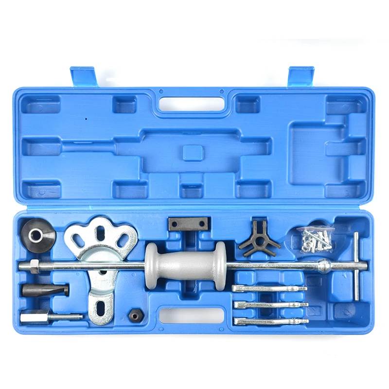 YUNTU XC9027 16pcs 9 Way Slide Hammer Axle Bearing Dent Hub 2 3 Internal External Gear Puller Tool Set W/Case