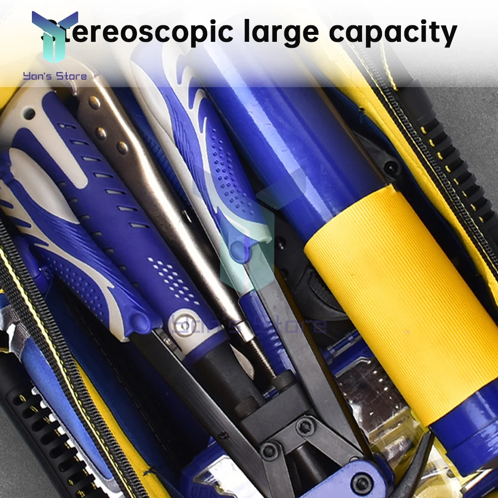 Túi đựng dụng cụ sức chứa lớn dày 13inch nâng cấp Bộ dụng cụ lưu trữ thợ điện chống mài mòn chống thấm nước