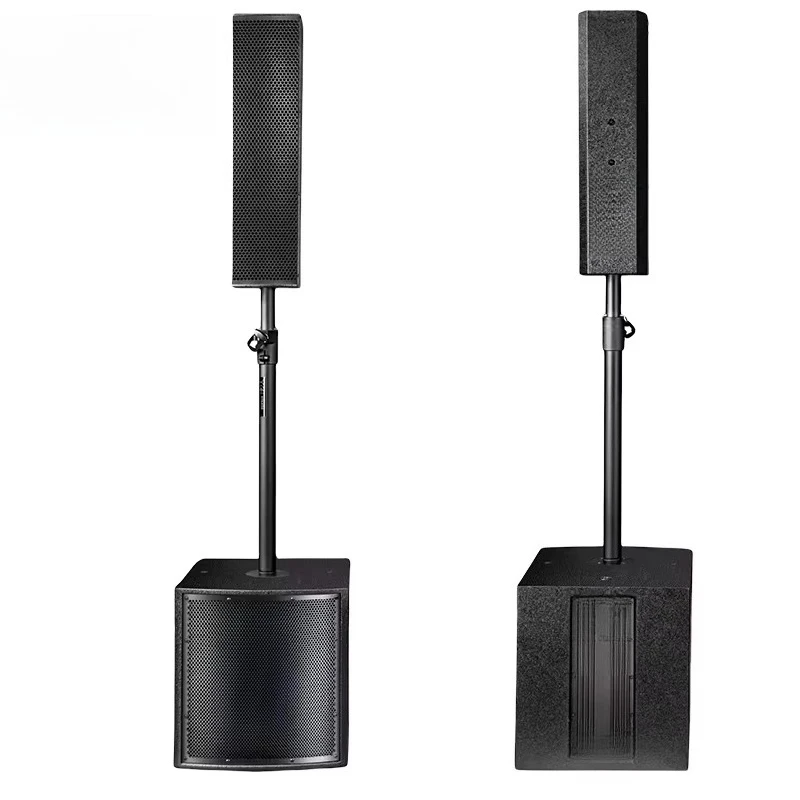 Professional Audio Portable 12-inch Subwoofer with Power Amplifier Active Speaker 4 * 4-inch Columnar Array Speaker