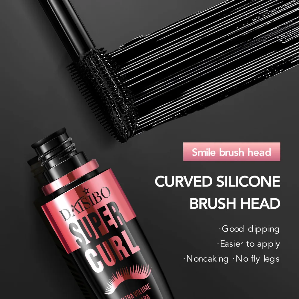 5D Waterproof Mascara Lengthens Eyelashes Extension Black Silk Fiber Waterproof Fast Dry Brown Black Curling Mascara Comestic